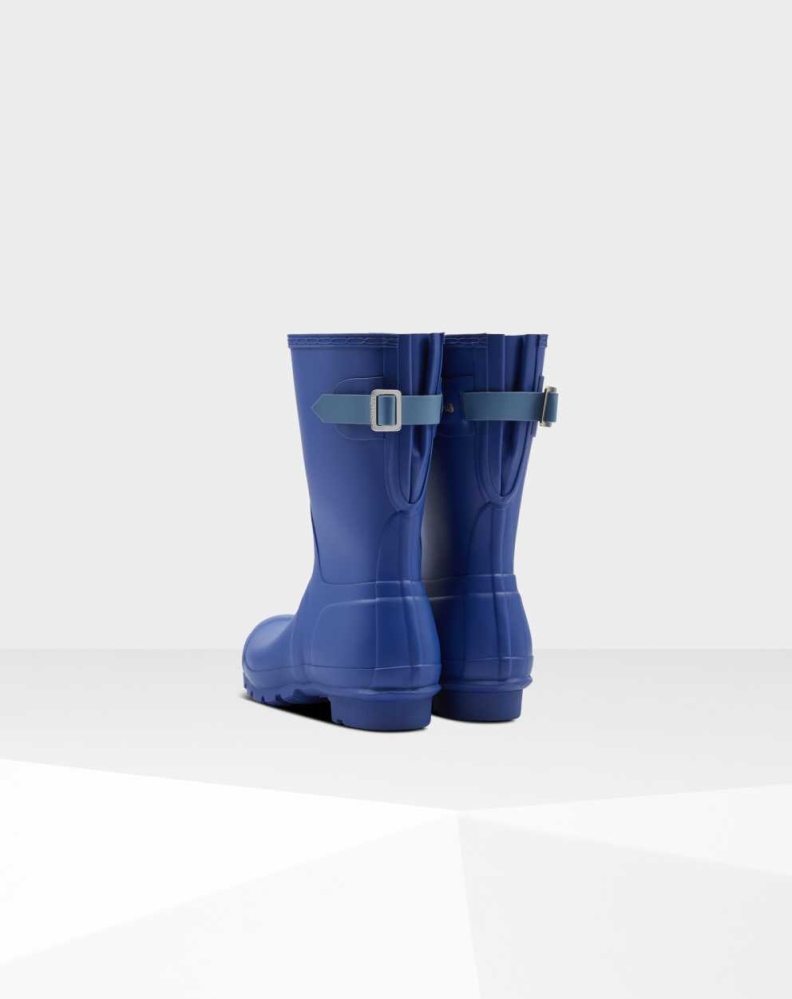 Blue Women's Hunter Original Back Wellington Short Rain Boots | TAUR-32719