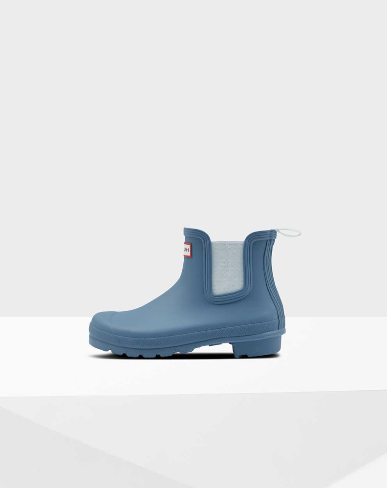 Blue Women's Hunter Original Chelsea Boots | KQGF-07315