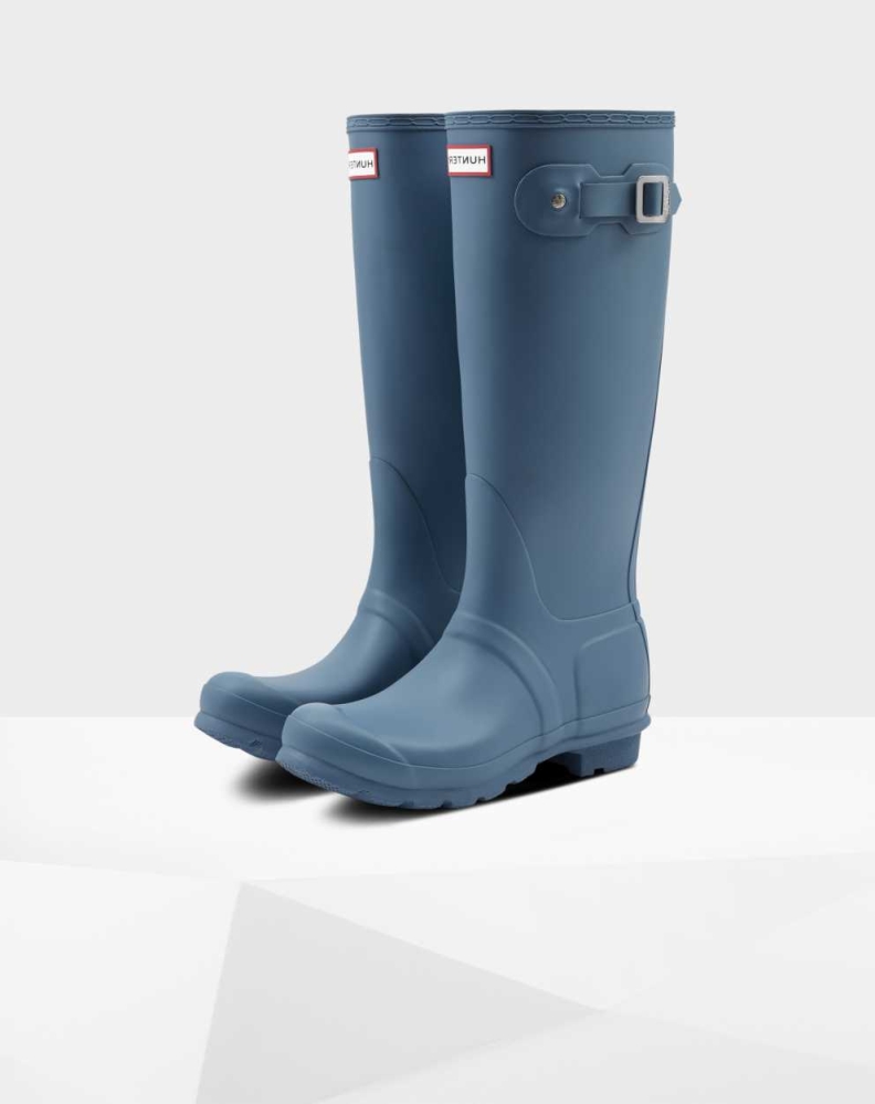 Blue Women\'s Hunter Original Wellington Tall Rain Boots | VXAG-41296