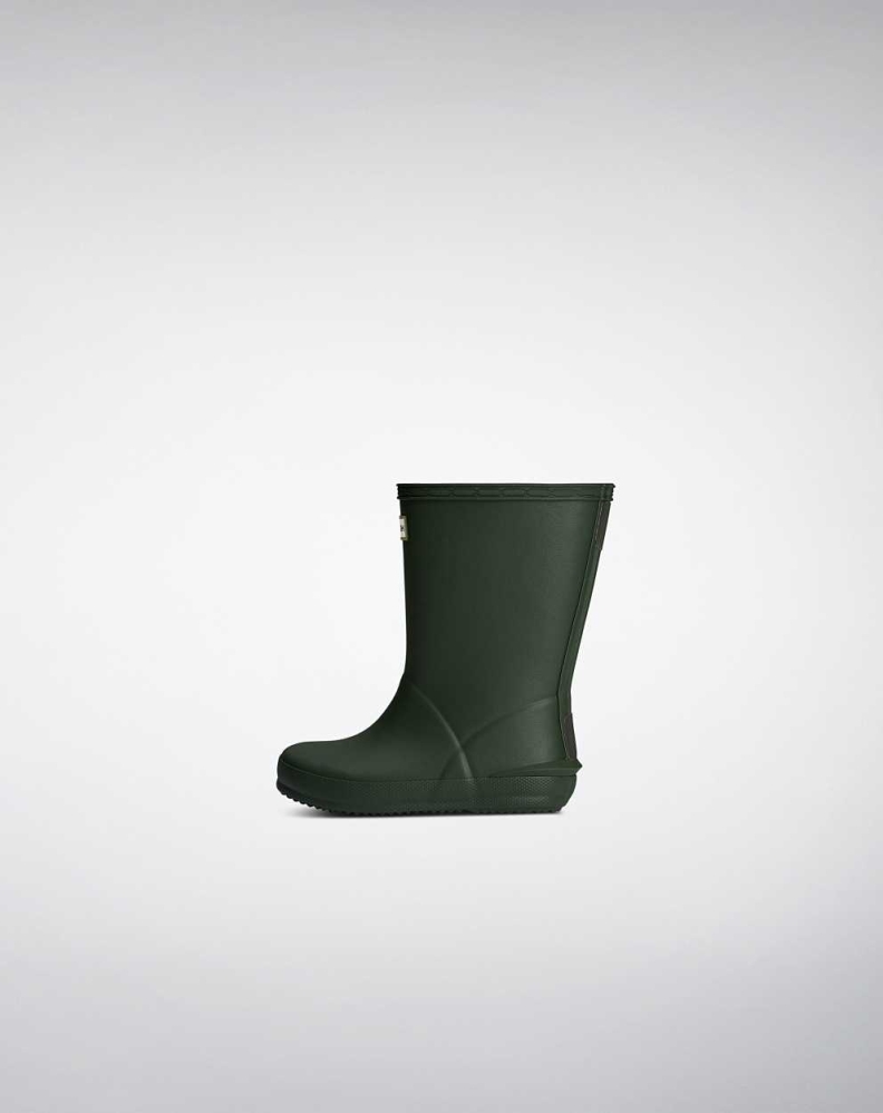 Green Kids' Hunter First Norris Wellington Short Rain Boots | OQGS-24675