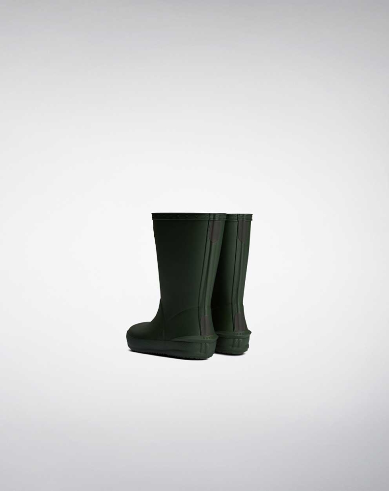 Green Kids' Hunter First Norris Wellington Short Rain Boots | OQGS-24675