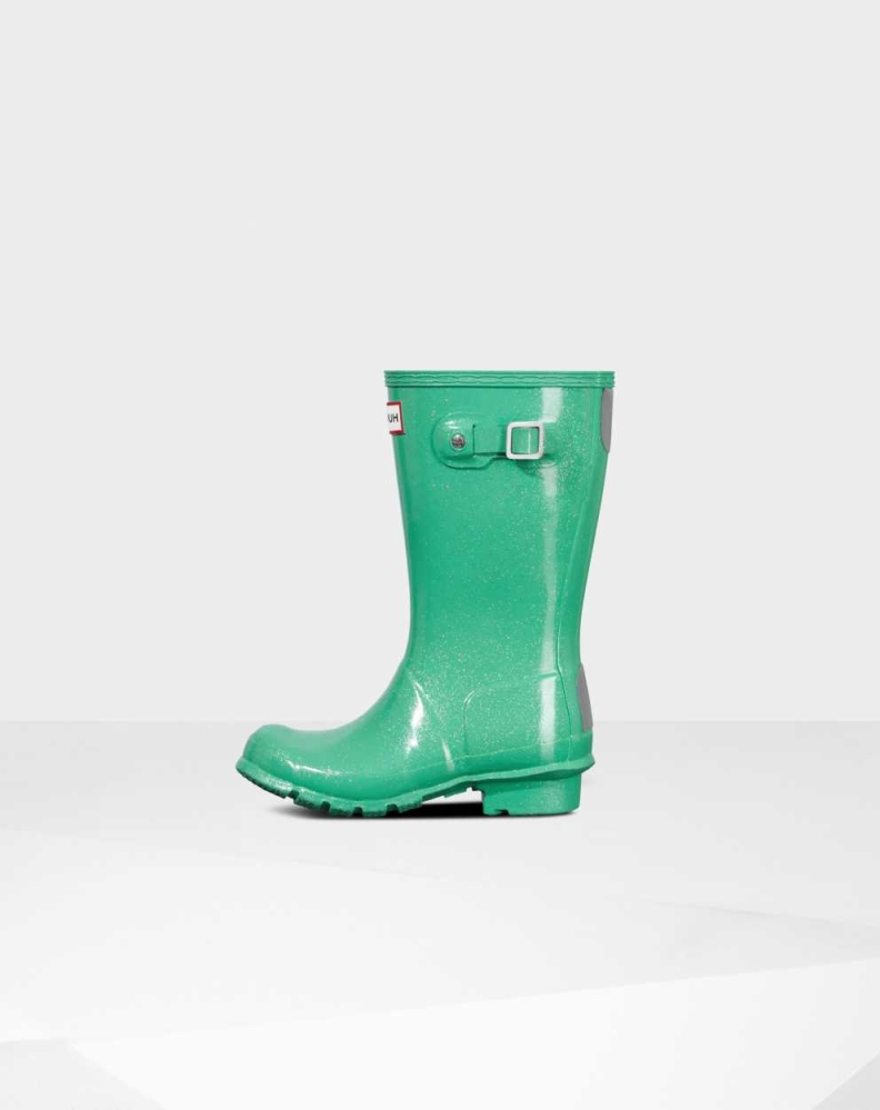 Green Kids' Hunter Original Big Starcloud Wellington Short Rain Boots | XBWY-09618