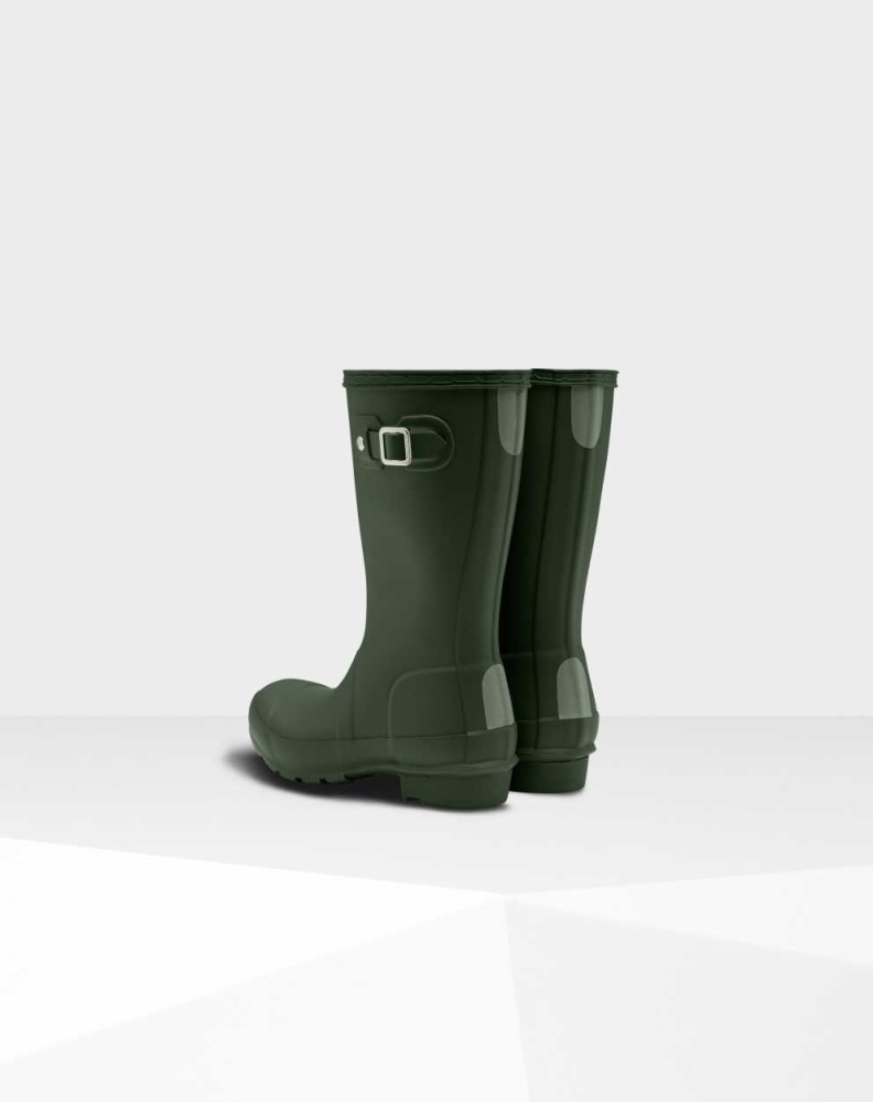 Green Kids' Hunter Original Big Wellington Short Rain Boots | YGDH-10673