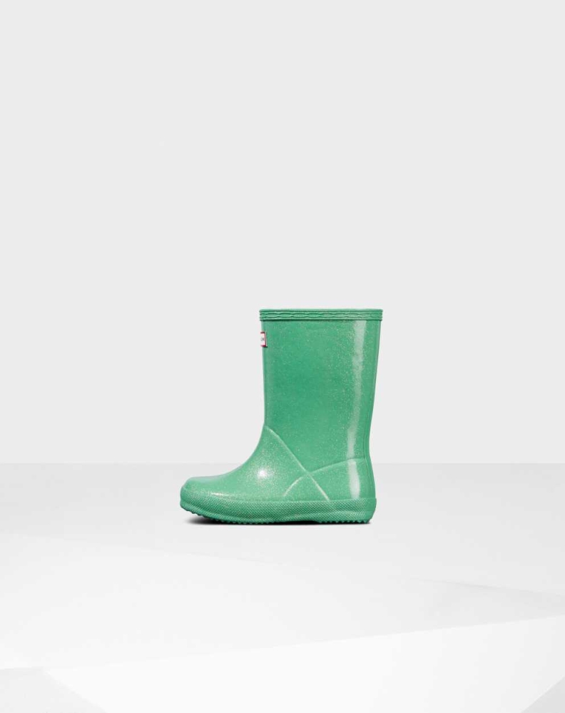 Green Kids' Hunter Original First Classic Starcloud Wellington Short Rain Boots | VPJW-71529