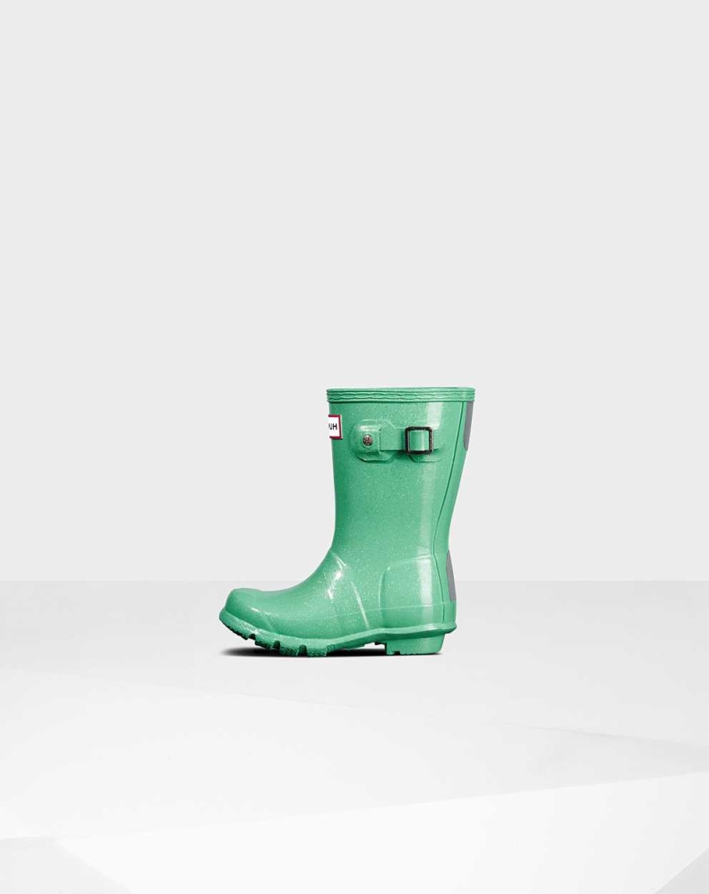 Green Kids' Hunter Original Little Starcloud Wellington Short Rain Boots | NBFH-75382