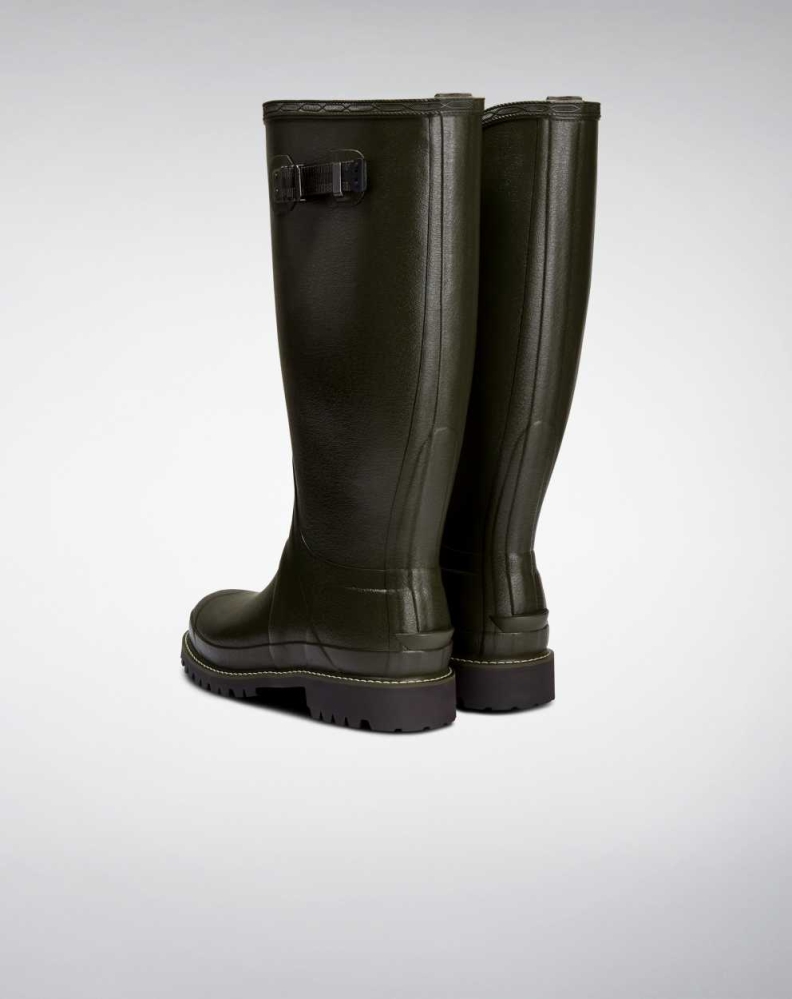 Green Men's Hunter Balmoral Wide Fit Wellington Tall Rain Boots | WAIP-96801