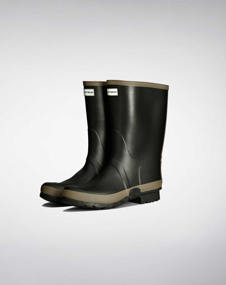 Green Men's Hunter Gardener Wellington Tall Rain Boots | KHBM-92731