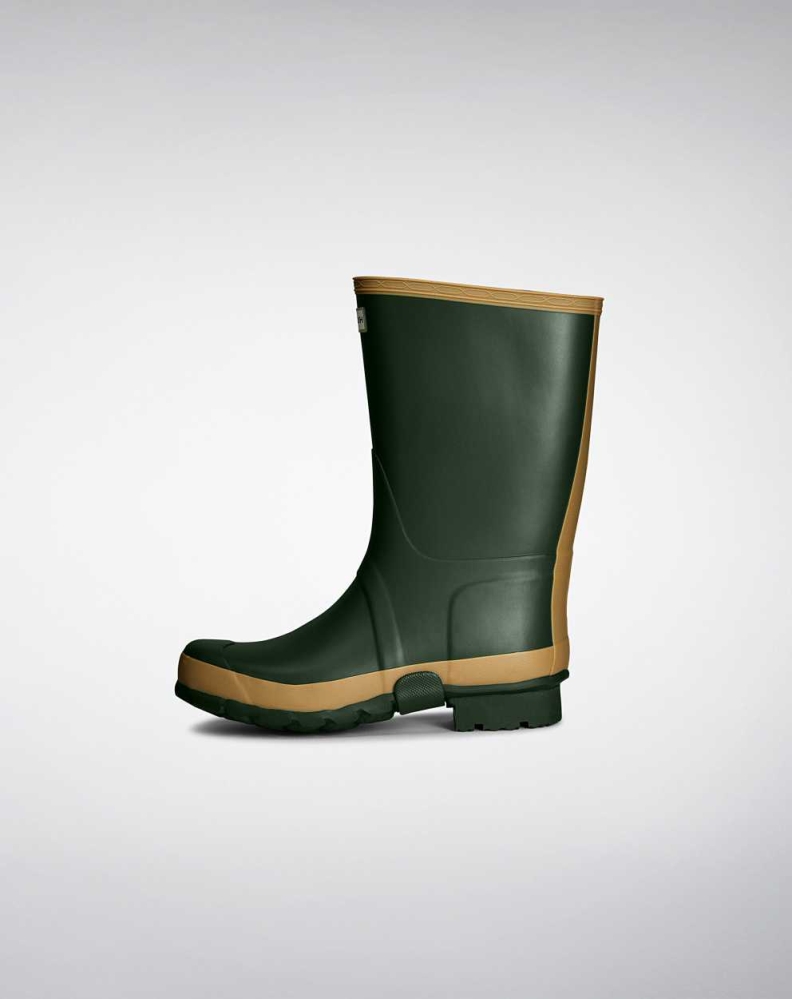 Green Men's Hunter Gardener Wellington Tall Rain Boots | YGVC-36540