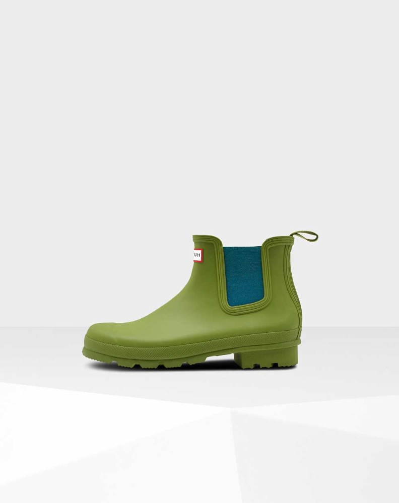 Green Men's Hunter Original Chelsea Boots | CUBA-57209