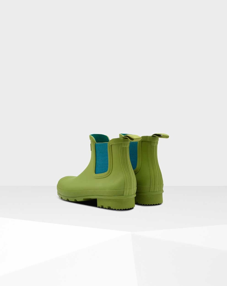 Green Men's Hunter Original Chelsea Boots | CUBA-57209