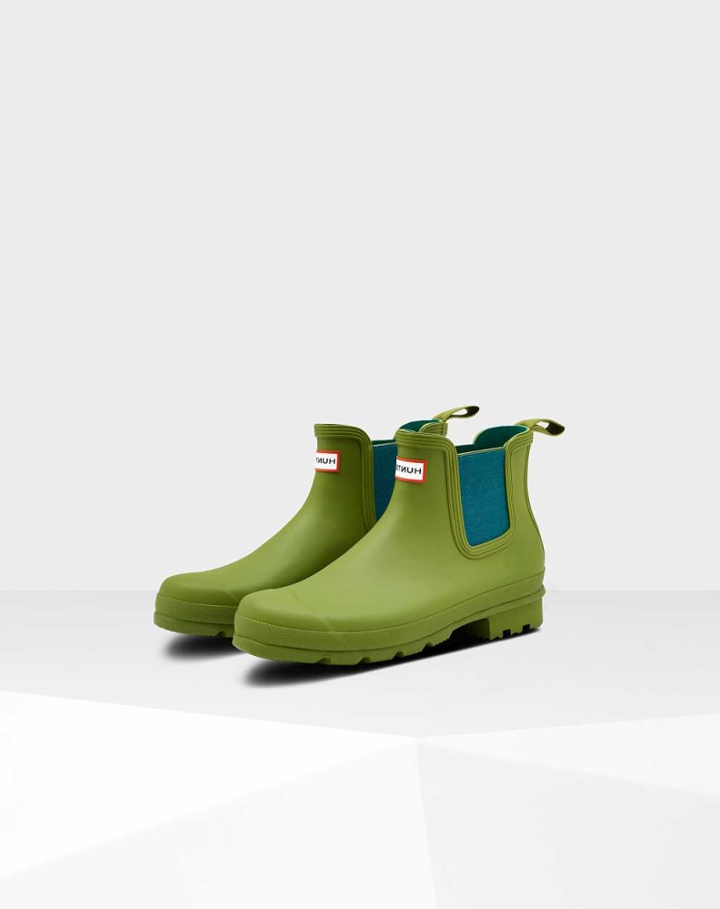 Green Men\'s Hunter Original Chelsea Boots | CUBA-57209