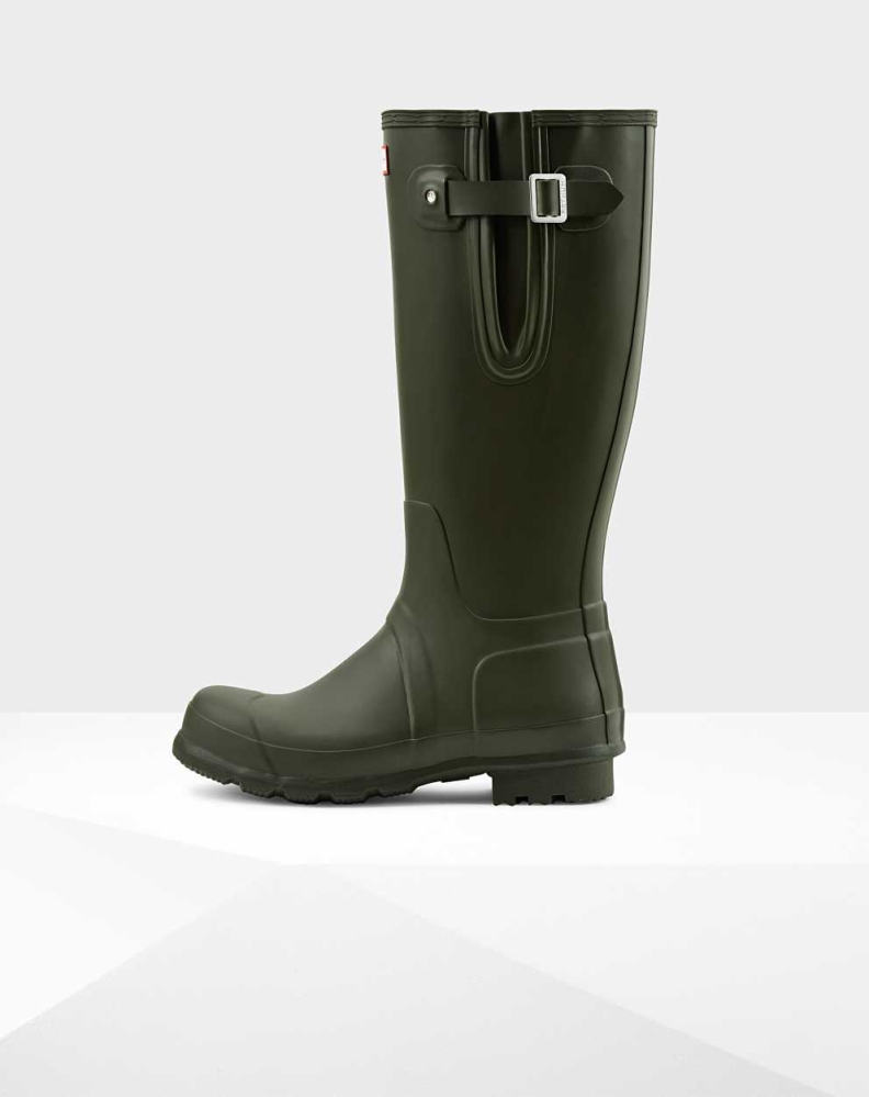 Green Men's Hunter Original Side Adjustable Wellington Tall Rain Boots | PCGD-59683