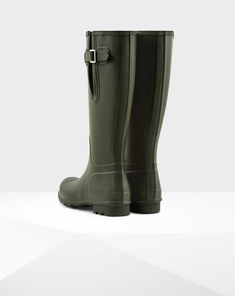 Green Men's Hunter Original Side Adjustable Wellington Tall Rain Boots | PCGD-59683