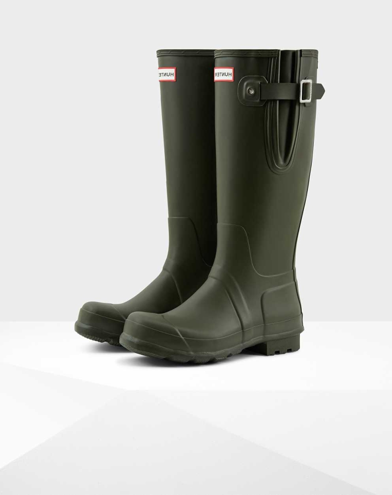 Green Men\'s Hunter Original Side Adjustable Wellington Tall Rain Boots | PCGD-59683