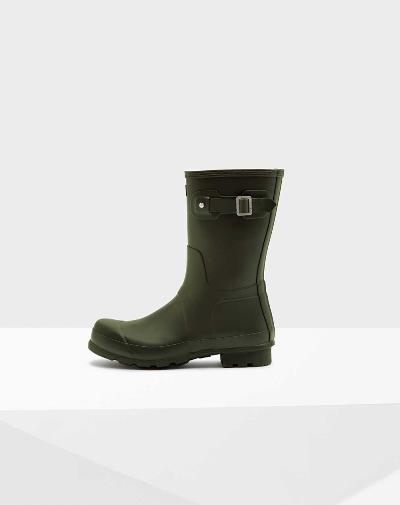 Green Men's Hunter Original Wellington Short Rain Boots | OUMG-13629