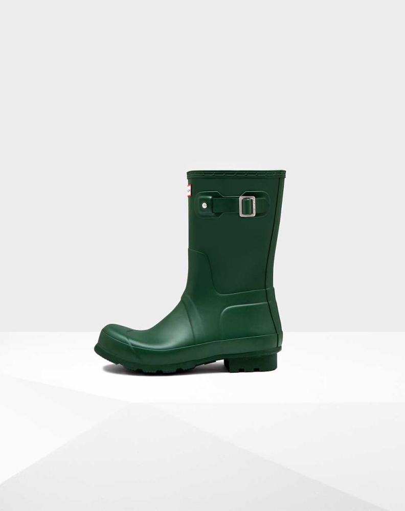 Green Men's Hunter Original Wellington Short Rain Boots | URKS-95364