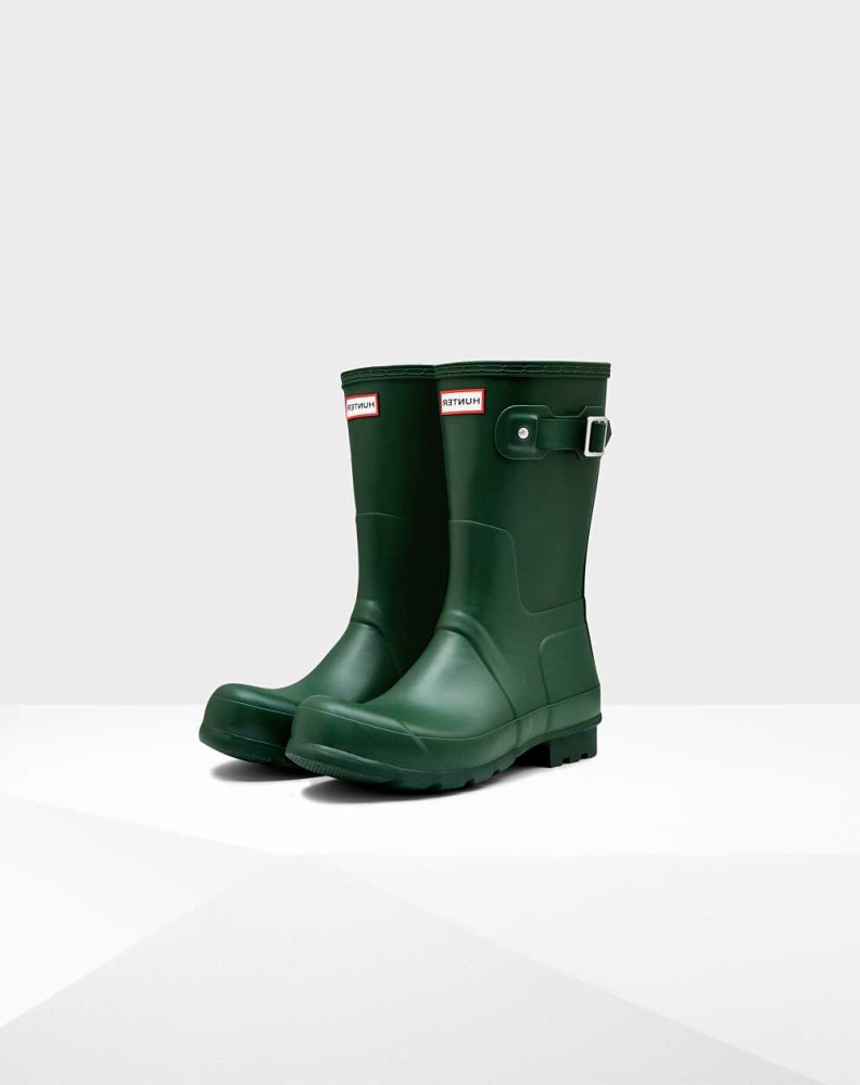 Green Men\'s Hunter Original Wellington Short Rain Boots | URKS-95364