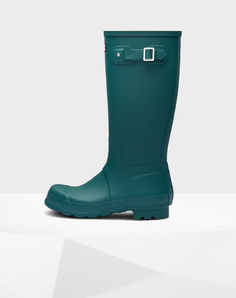 Green Men's Hunter Original Wellington Tall Rain Boots | VMDH-03179