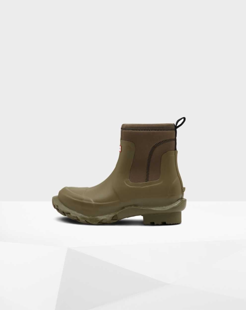 Green Men's Hunter X Stella McCartney Chelsea Boots | TXNU-01673