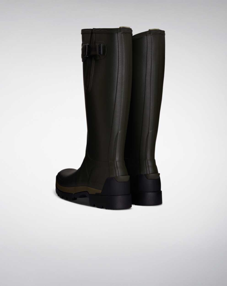 Green Women's Hunter Balmoral Side 3mm Neoprene Wellington Short Rain Boots | ZHPU-07631