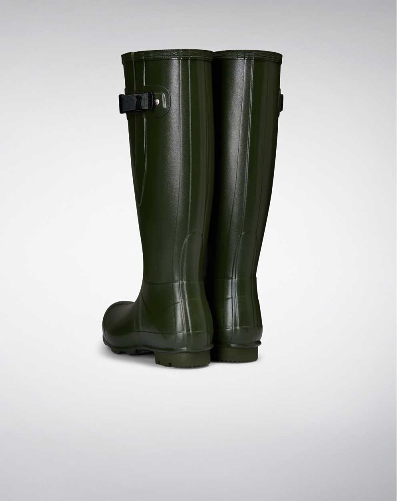 Green Women's Hunter Norris Field Side Wellington Short Rain Boots | VQLX-47639