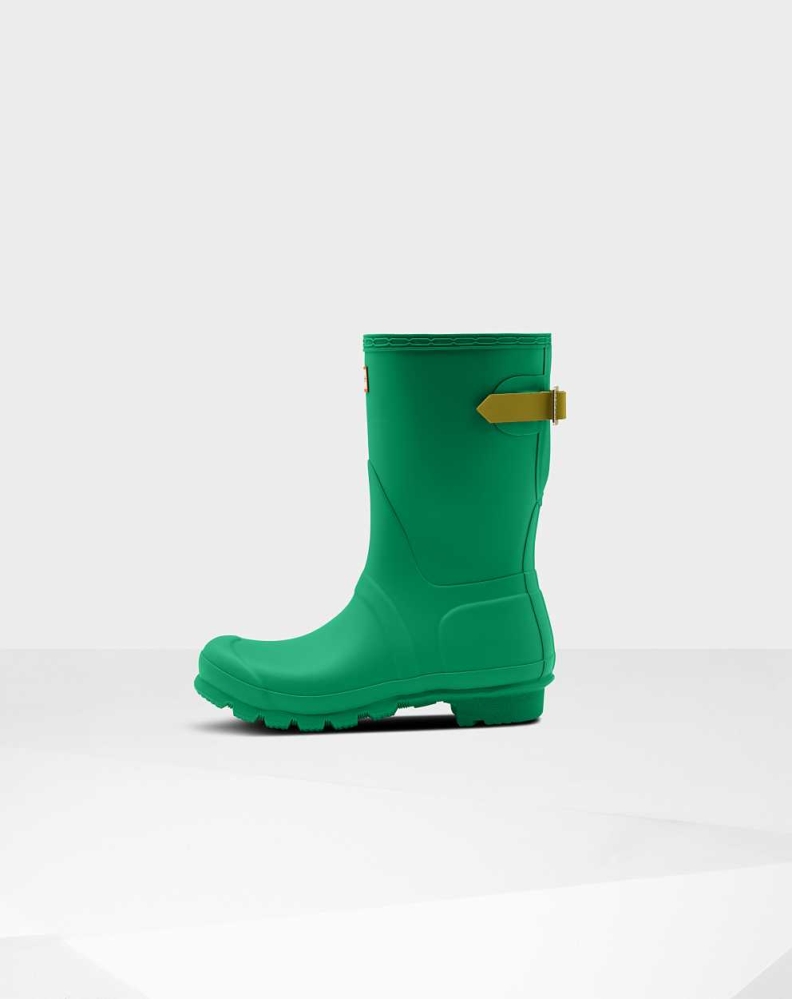 Green Women's Hunter Original Back Wellington Short Rain Boots | IULX-45872