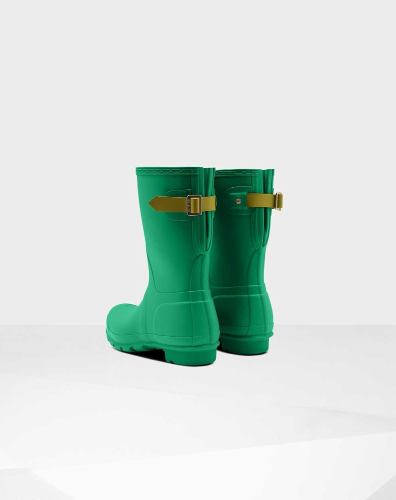 Green Women's Hunter Original Back Wellington Short Rain Boots | IULX-45872