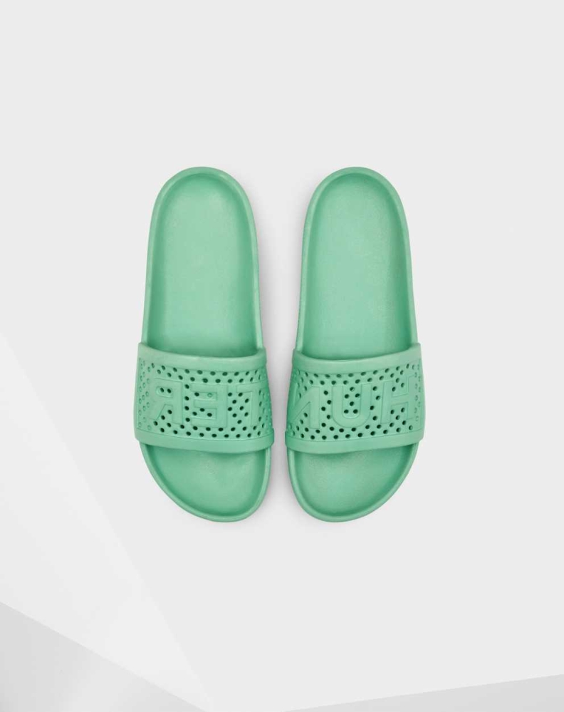 Green Women's Hunter Original Lightweight Moulded Slides | OGAC-53094