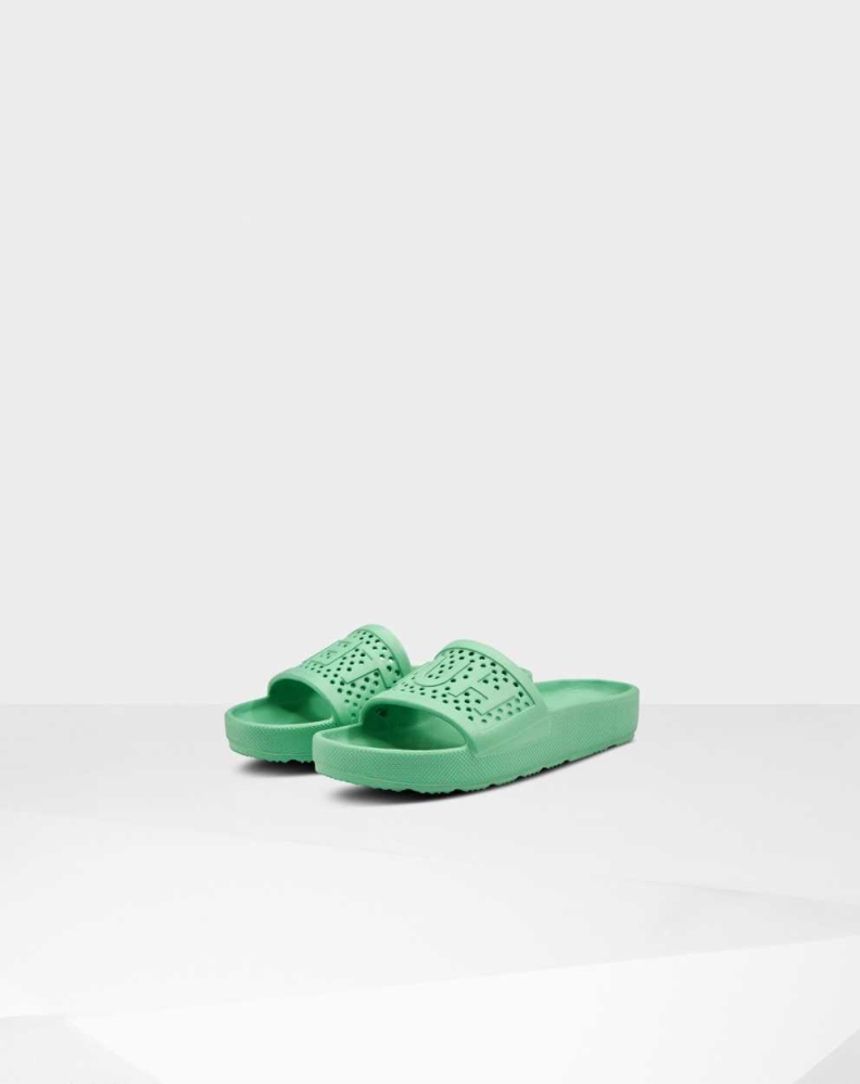 Green Women's Hunter Original Lightweight Moulded Slides | OGAC-53094