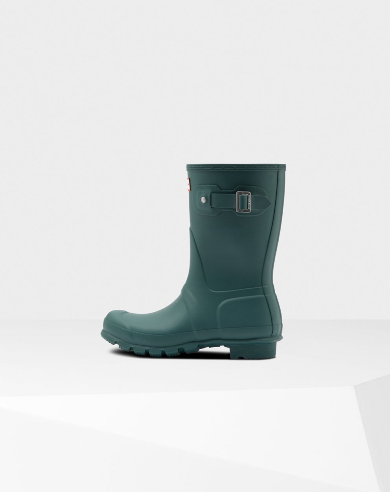 Green Women's Hunter Original Short Rain Boots | NMGI-52938