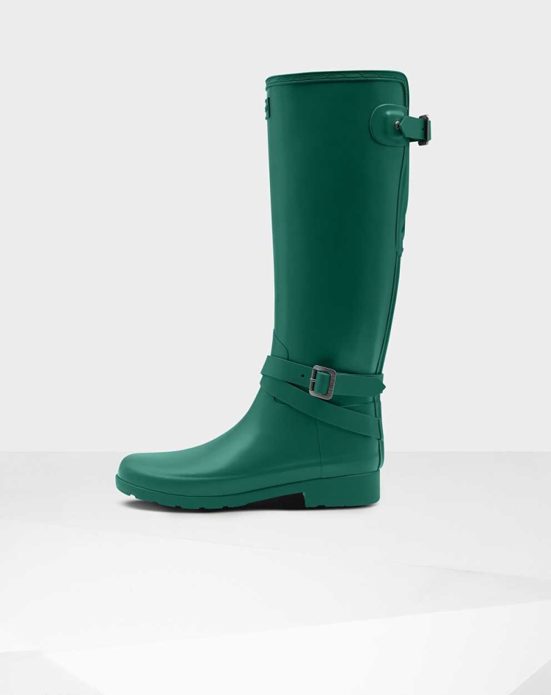 Green Women's Hunter Refined Slim Fit Wellington Tall Rain Boots | CSJQ-62957