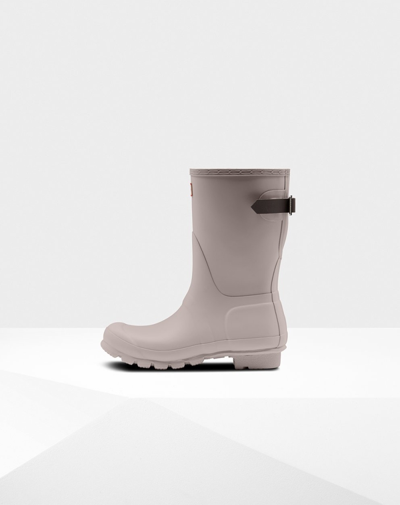 Grey Women's Hunter Original Back Adjustable Short Rain Boots | GQEI-14385