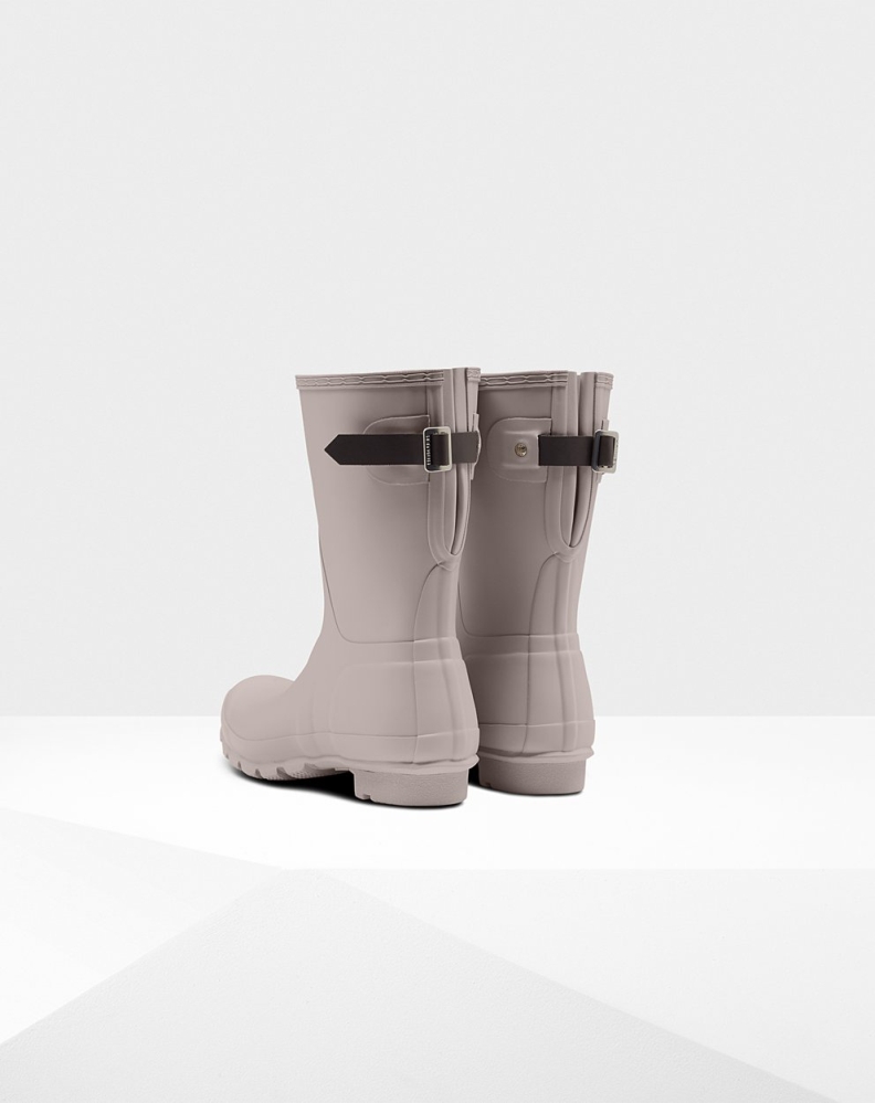 Grey Women's Hunter Original Back Adjustable Short Rain Boots | GQEI-14385