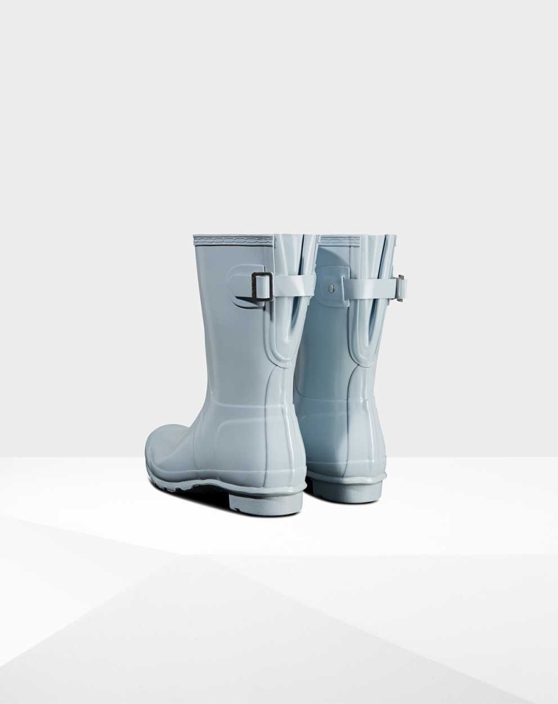 Grey Women's Hunter Original Back Gloss Wellington Short Rain Boots | EGSR-97431