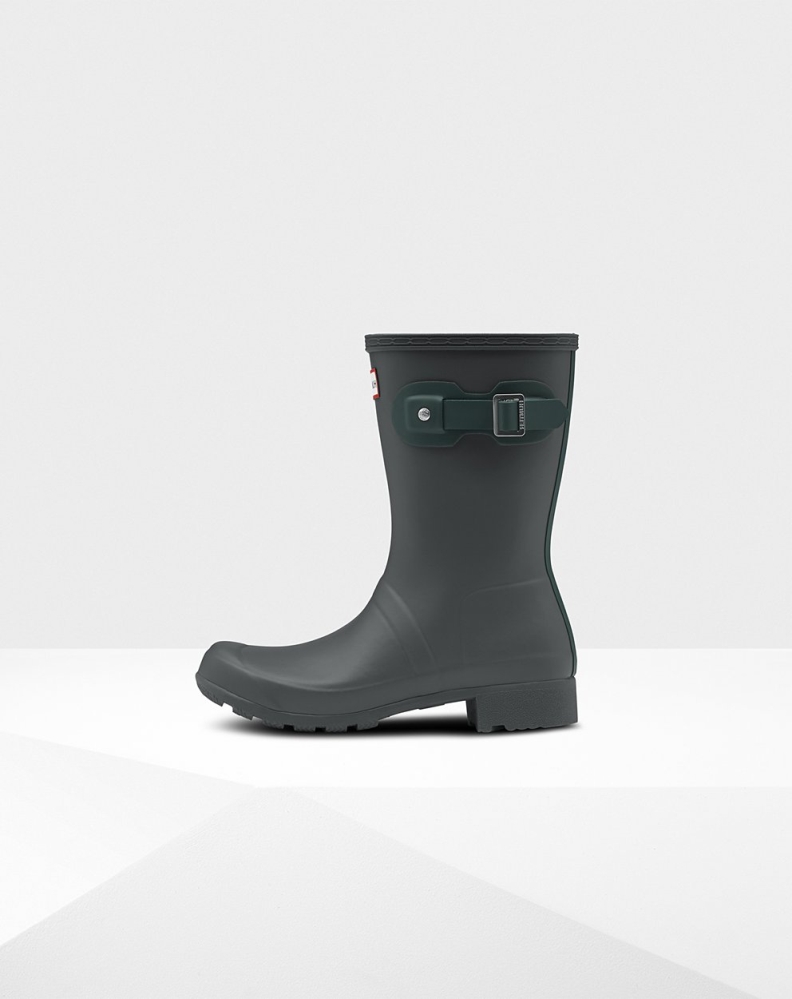 Grey Women's Hunter Original Tour Foldable Short Rain Boots | VBWD-13896