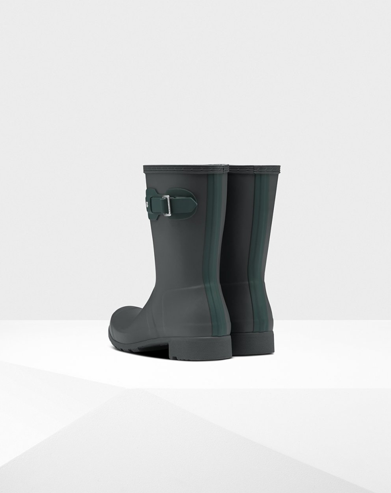 Grey Women's Hunter Original Tour Foldable Short Rain Boots | VBWD-13896