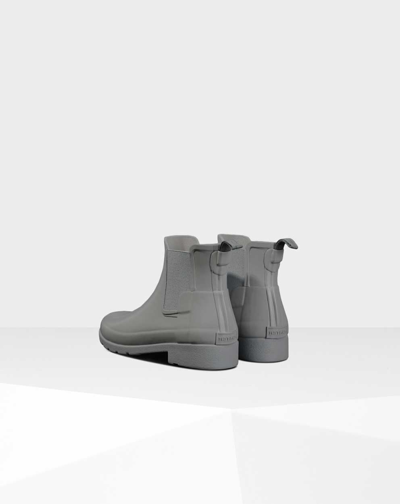 Grey Women's Hunter Refined Gloss Slim Fit Chelsea Boots | PBRW-71938