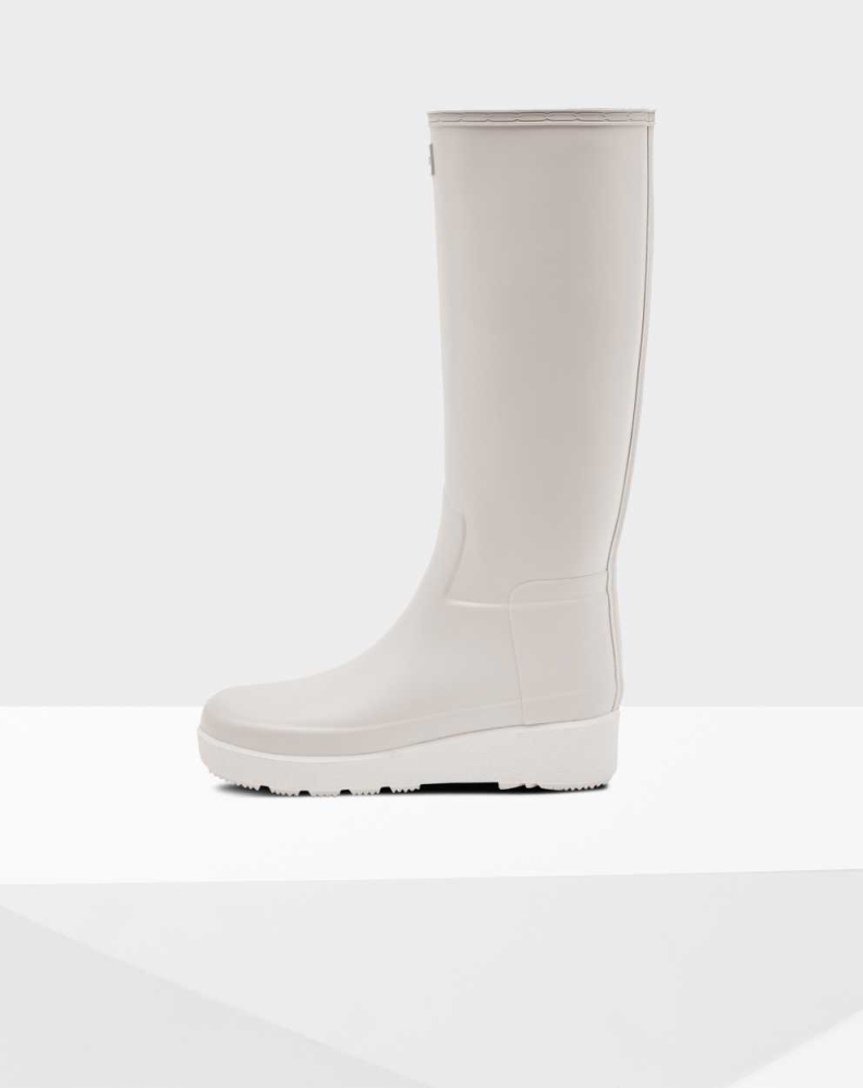 Grey Women's Hunter Refined Slim Fit Creeper Wellington Tall Rain Boots | HDZV-21397