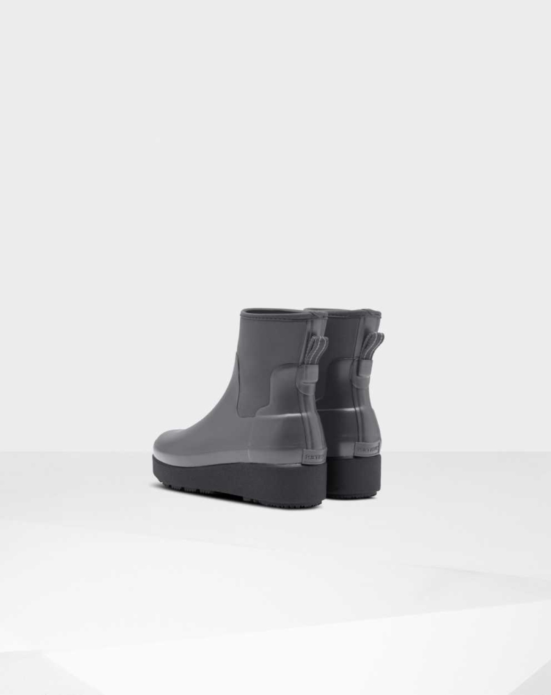 Grey Women's Hunter Refined Slim Fit Neoprene Creeper Chelsea Boots | NPIO-79586