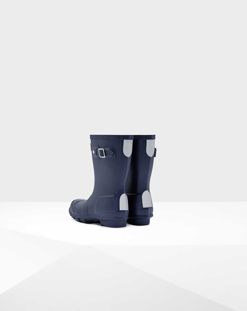 Navy Kids' Hunter Original Little Wellington Short Rain Boots | LFMD-18732