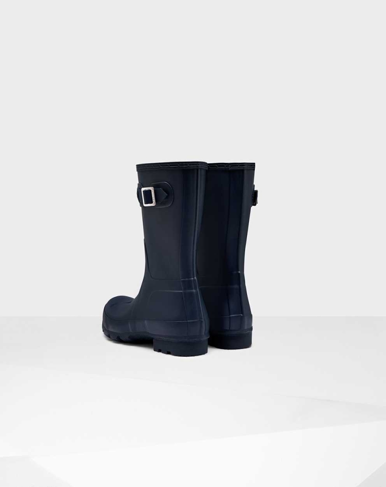 Navy Men's Hunter Original Wellington Short Rain Boots | UFDR-12309