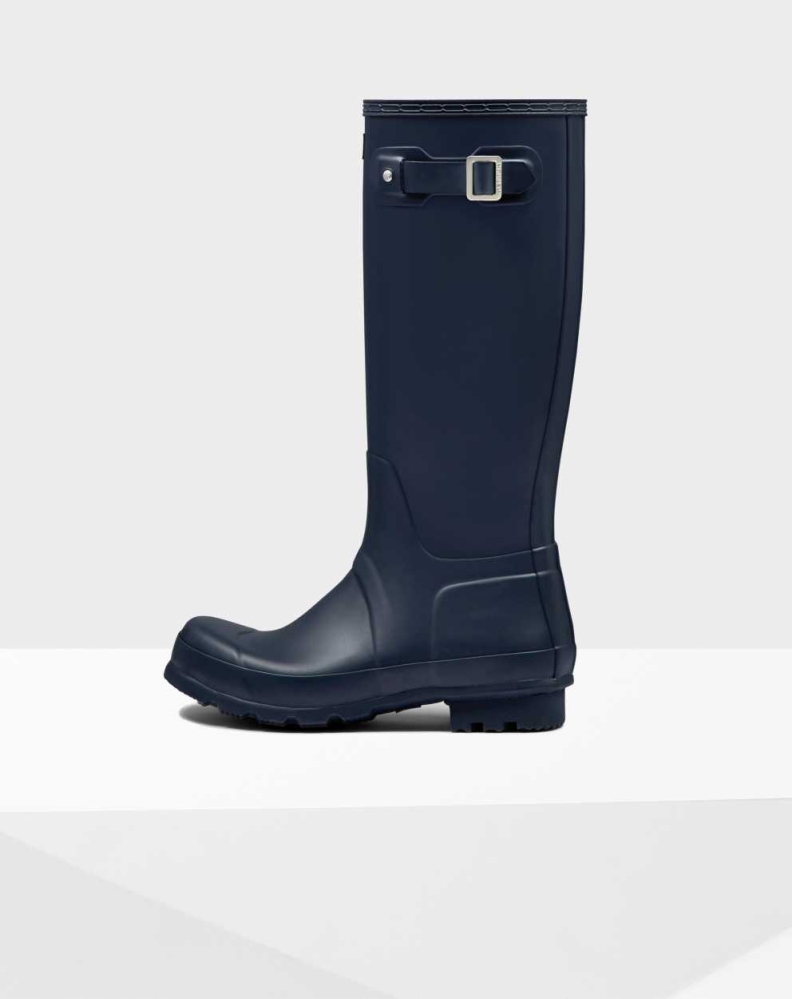 Navy Men's Hunter Original Wellington Tall Rain Boots | LKES-67128