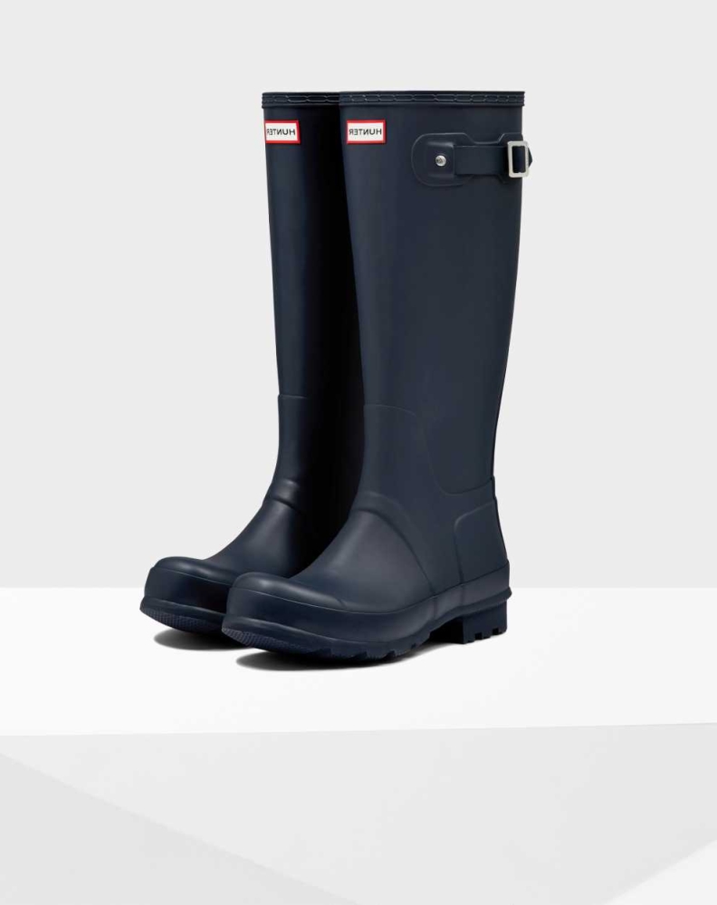 Navy Men\'s Hunter Original Wellington Tall Rain Boots | LKES-67128