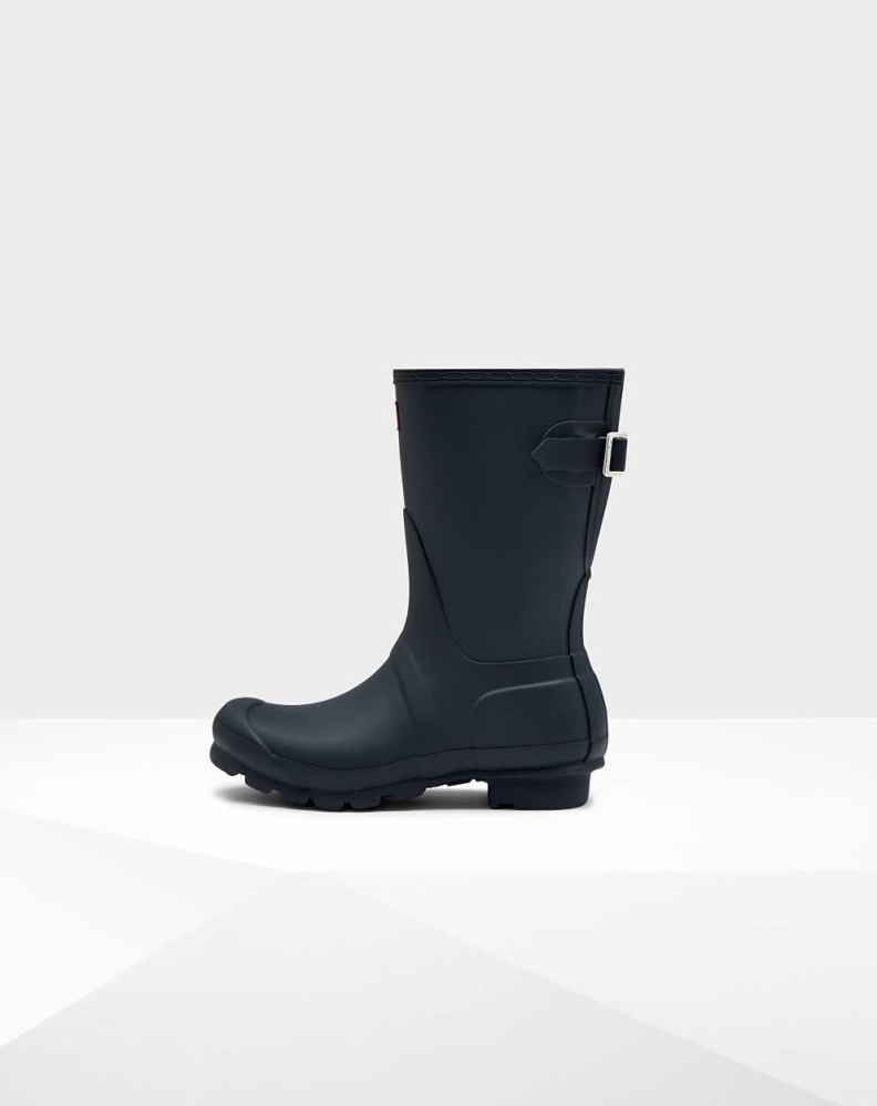 Navy Women's Hunter Original Back Wellington Short Rain Boots | FERC-12795