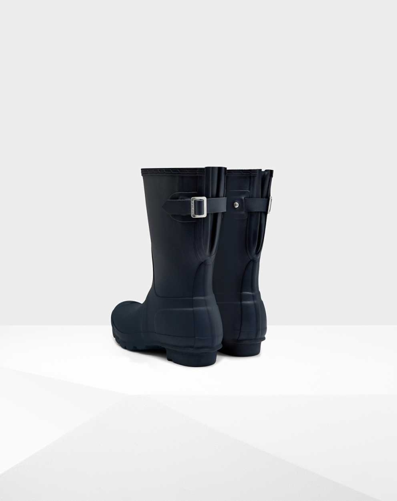 Navy Women's Hunter Original Back Wellington Short Rain Boots | FERC-12795