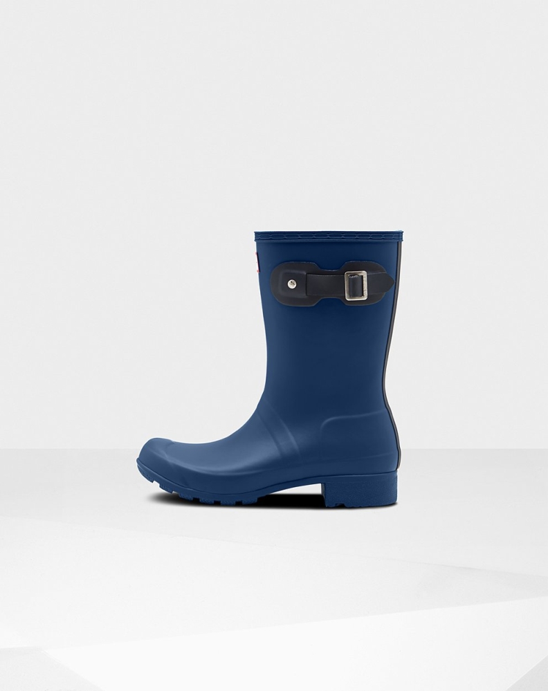 Navy Women's Hunter Original Tour Foldable Short Rain Boots | ELGH-87950