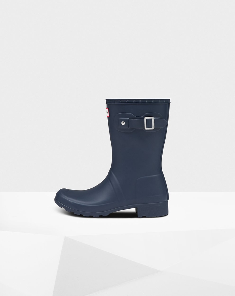 Navy Women's Hunter Original Tour Foldable Short Rain Boots | TYGI-59642