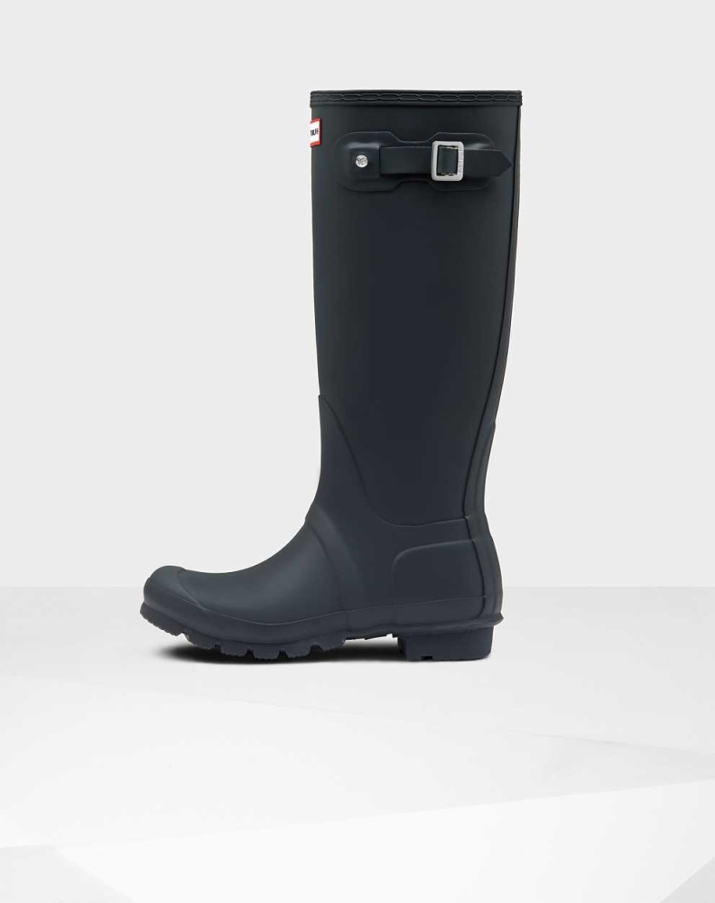 Navy Women's Hunter Original Wellington Tall Rain Boots | ECBI-86431