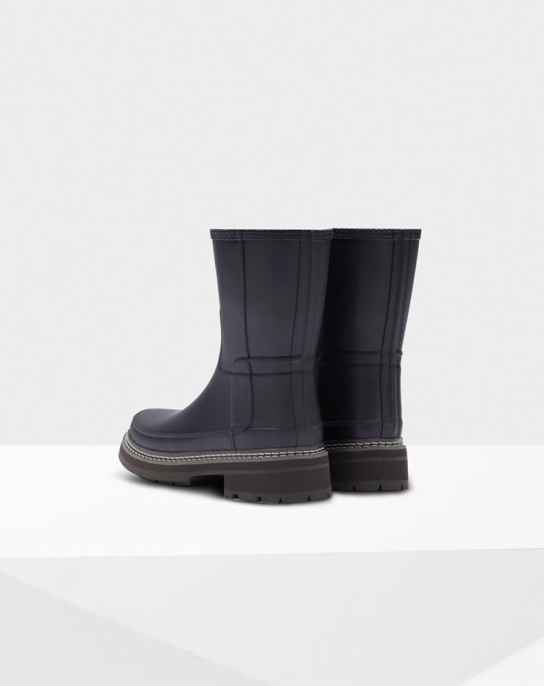 Navy Women's Hunter Refined Stitch Detail Short Rain Boots | EITG-64823