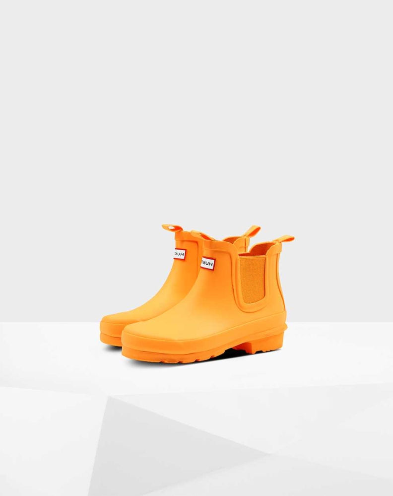 Orange Kids\' Hunter Original Big Chelsea Boots | NYLK-90731